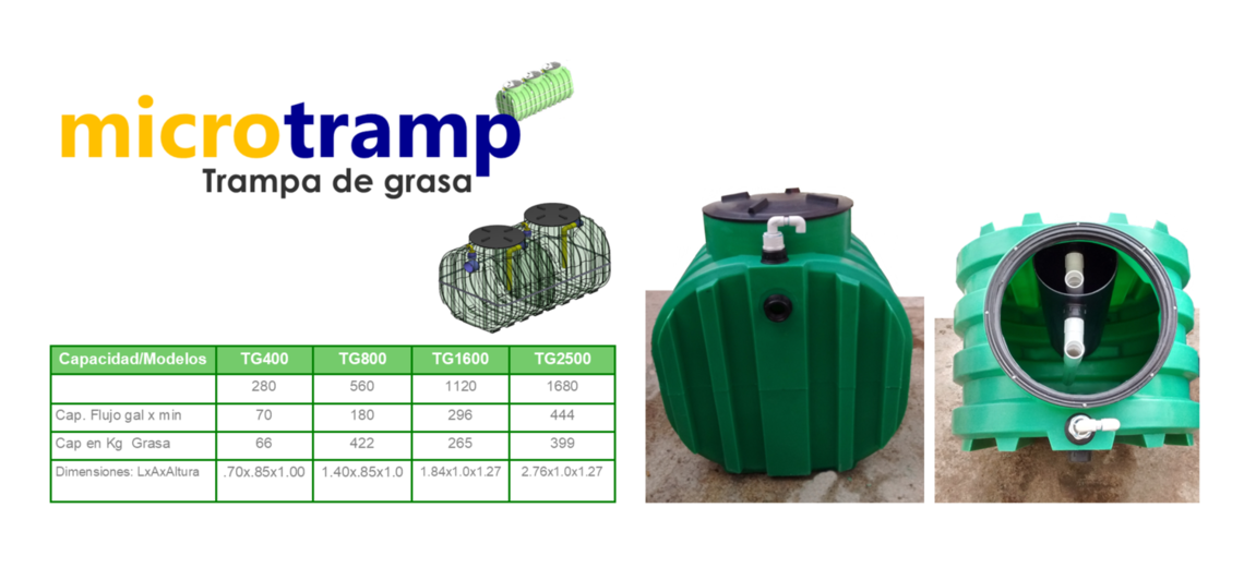 Trampa de grasa industrial de polietilenlo Microtramp trampa de grasa